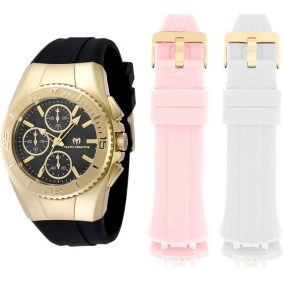 NWT Authentic Technomarine Cruise Chronograph Quartz Black Dial Women's Watch - Picture 1 of 3